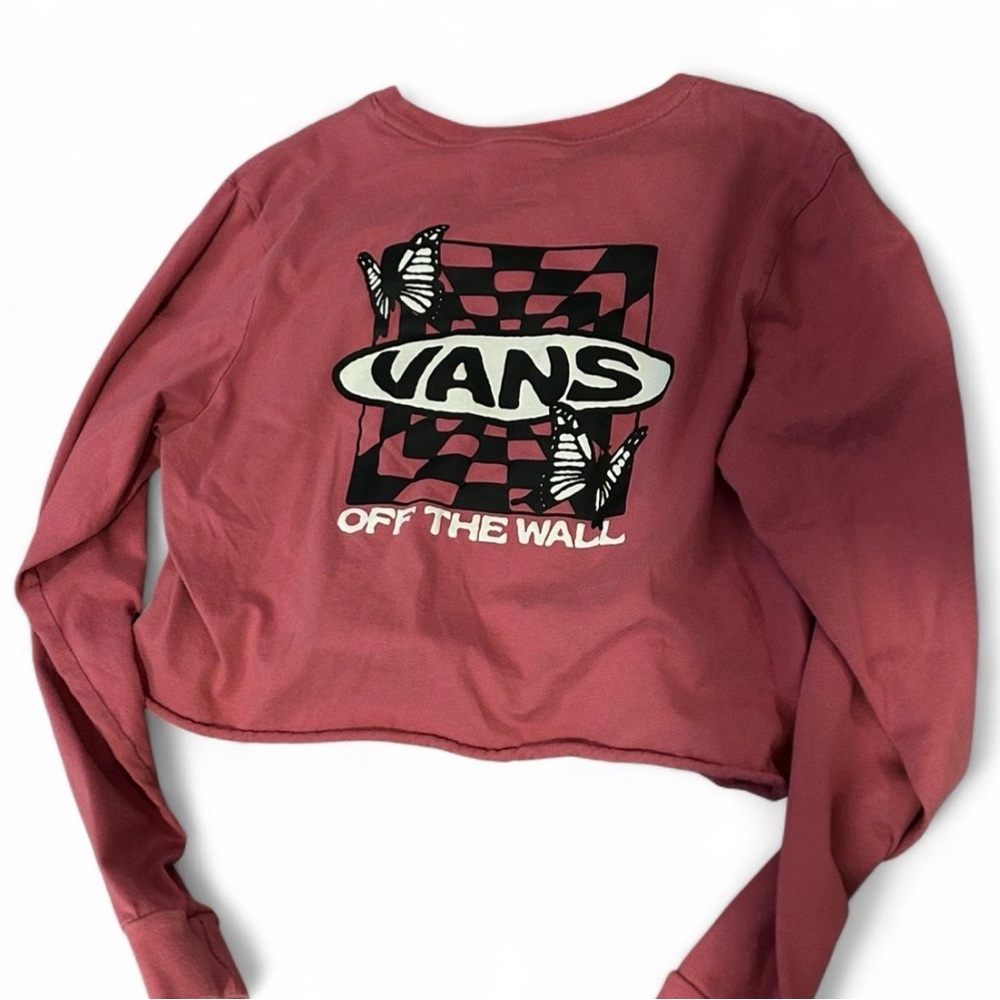 Vans Pink Long Sleeve Crop Top